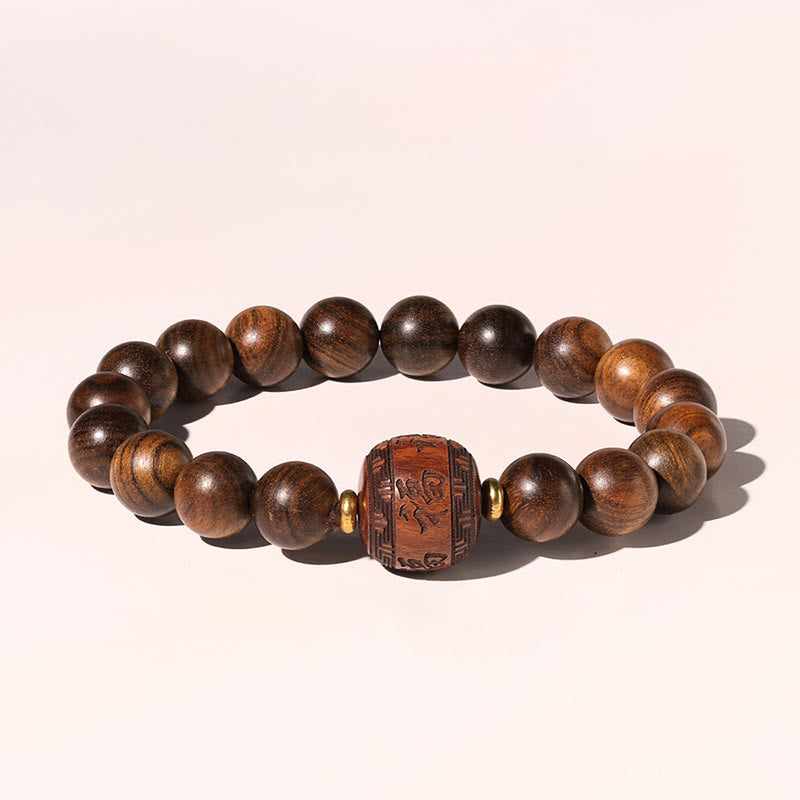 Pulsera de calidez con patrón de bambú, Buddha Stones , palisandro, nubes propicias, tótem Fu