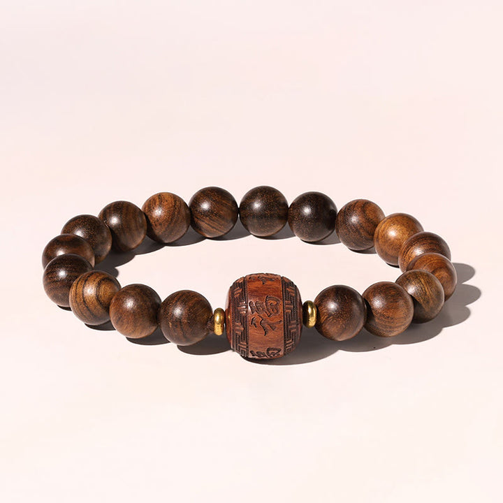 Pulsera de calidez con patrón de bambú, Buddha Stones , palisandro, nubes propicias, tótem Fu