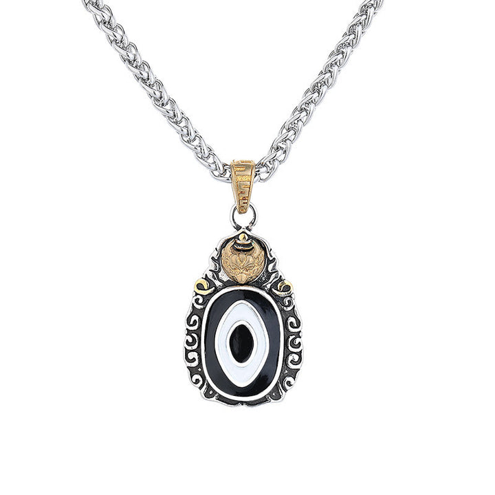 Buddha Stones Tíbet Dzi cuenta Garuda patrón cobre Metal riqueza collar colgante