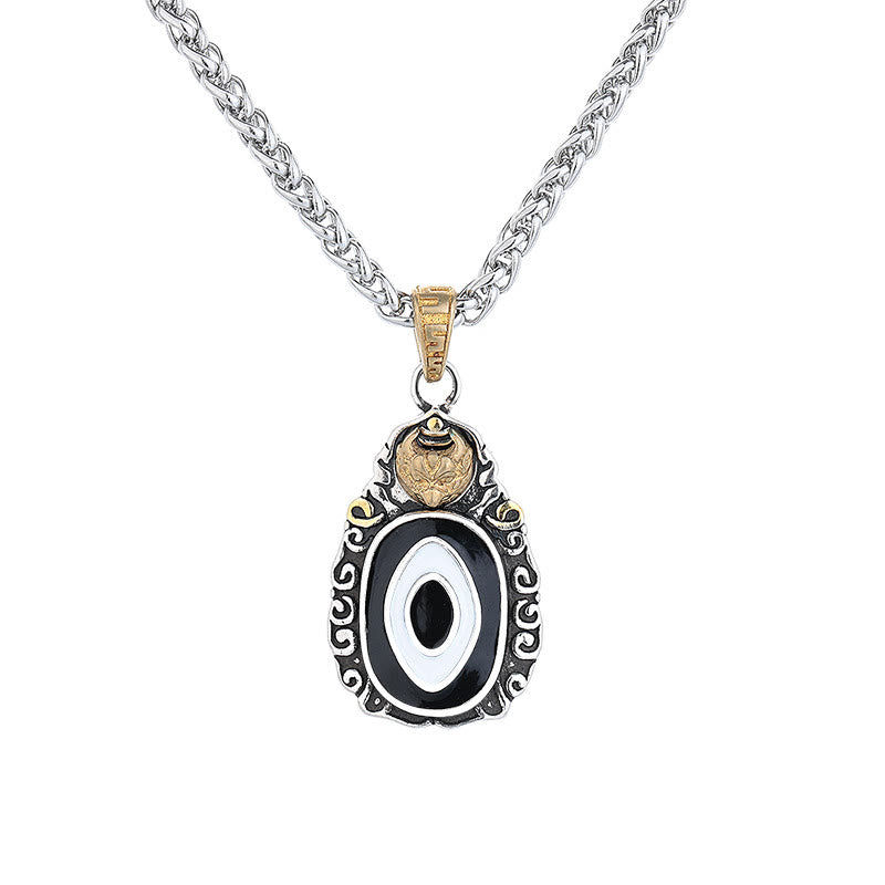 Buddha Stones Tíbet Dzi cuenta Garuda patrón cobre Metal riqueza collar colgante - image 1