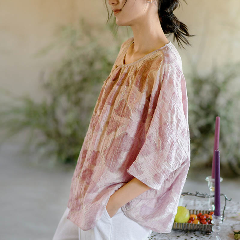 Camiseta informal de manga tres cuartos con estampado de manchas de Buddha Stones