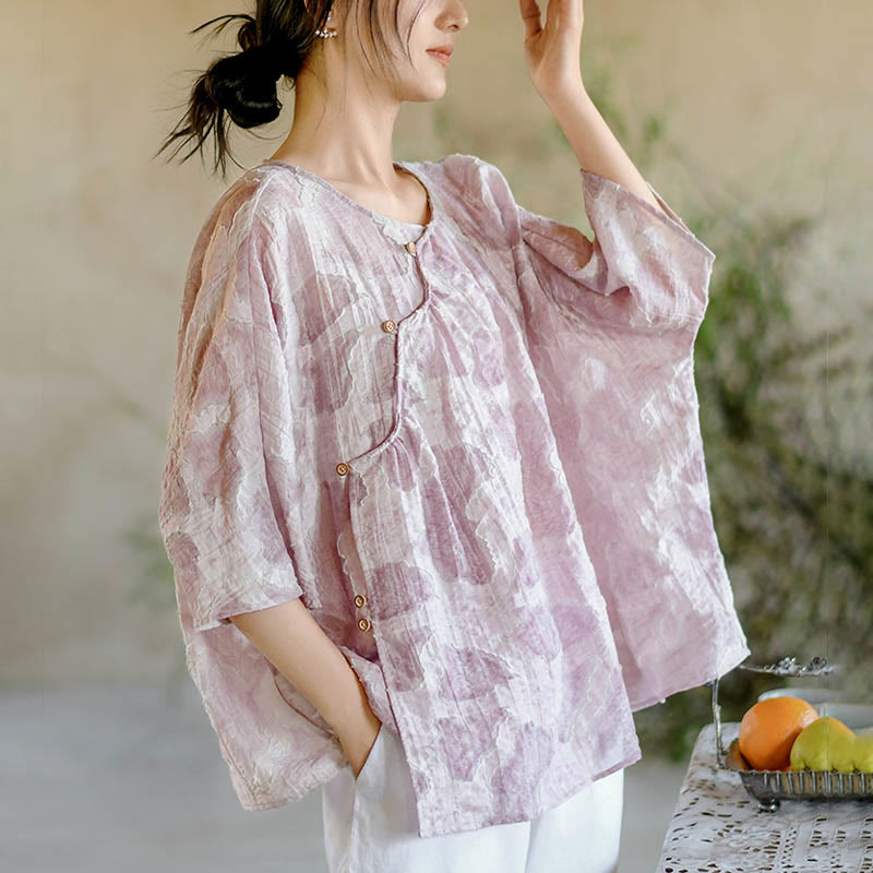 Camiseta informal de manga tres cuartos con estampado de manchas de Buddha Stones