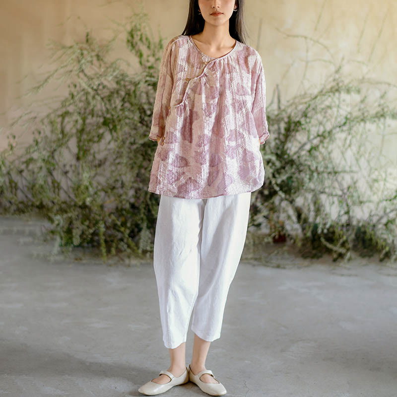 Camiseta informal de manga tres cuartos con estampado de manchas de Buddha Stones