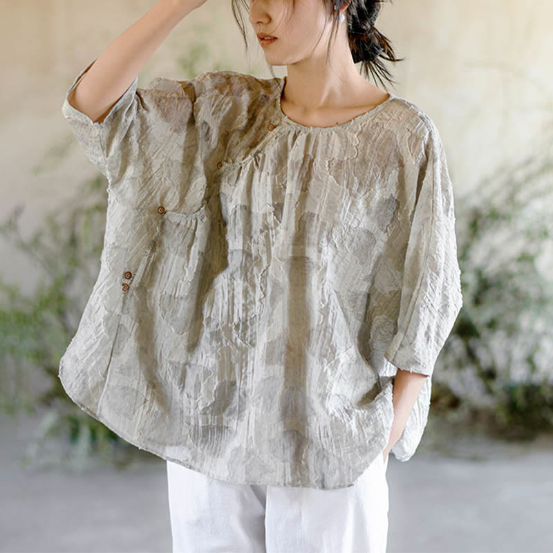 Camiseta informal de manga tres cuartos con estampado de manchas de Buddha Stones