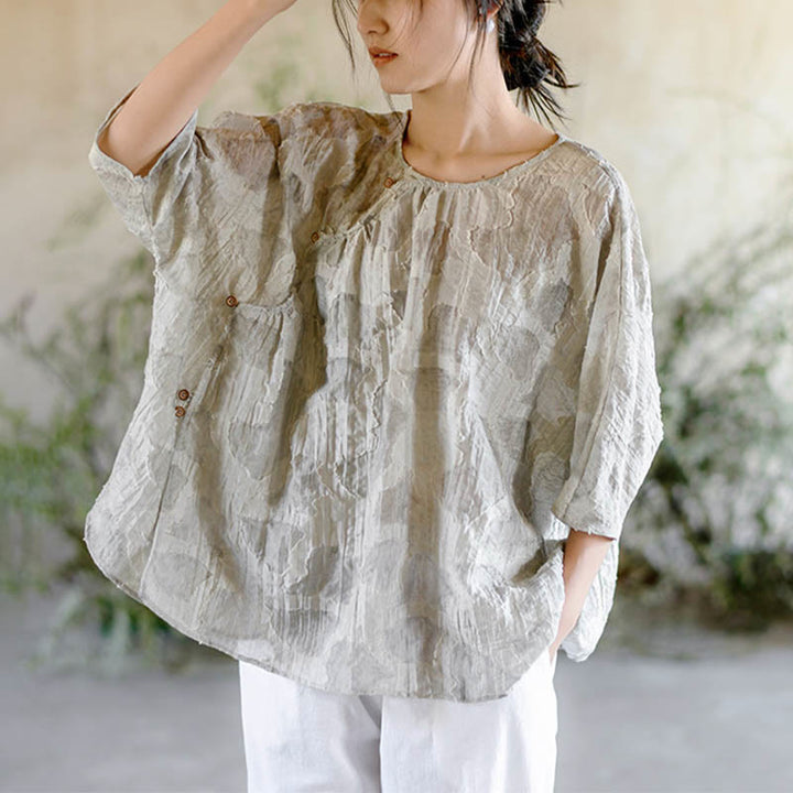 Camiseta informal de manga tres cuartos con estampado de manchas de Buddha Stones