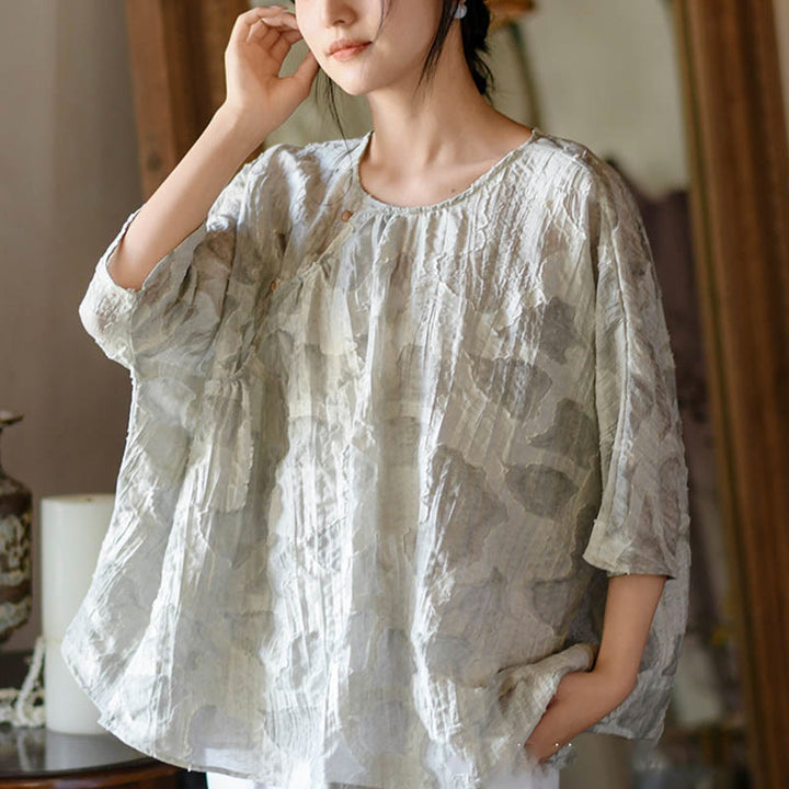 Camiseta informal de manga tres cuartos con estampado de manchas de Buddha Stones