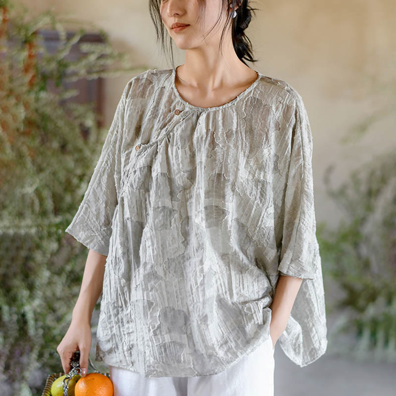 Camiseta informal de manga tres cuartos con estampado de manchas de Buddha Stones