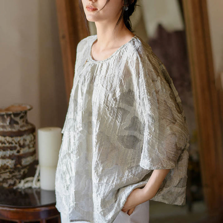 Camiseta informal de manga tres cuartos con estampado de manchas de Buddha Stones