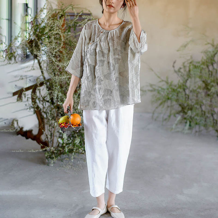 Camiseta informal de manga tres cuartos con estampado de manchas de Buddha Stones