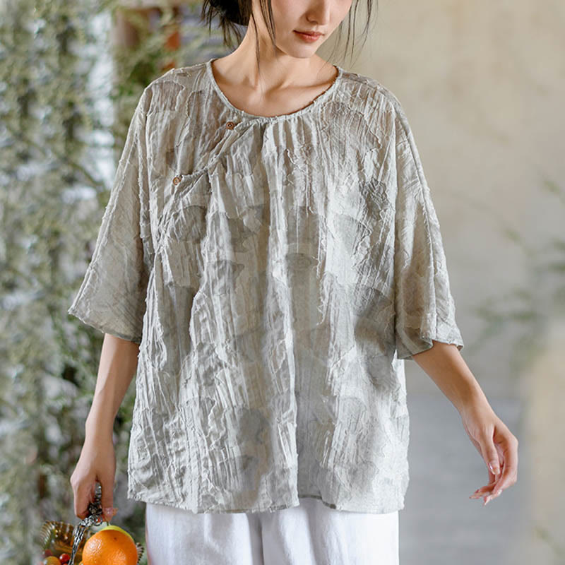 Camiseta informal de manga tres cuartos con estampado de manchas de Buddha Stones