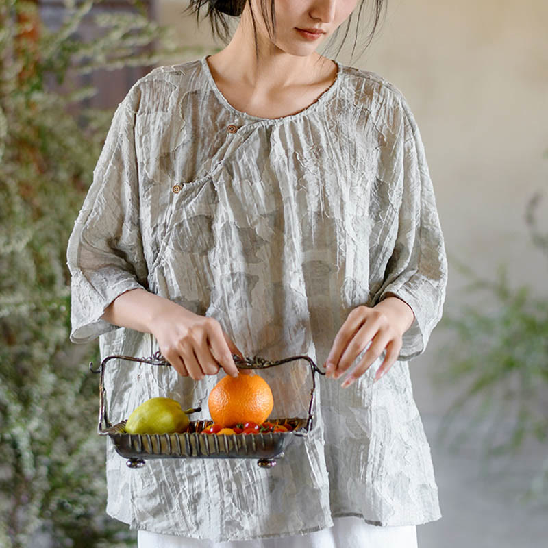 Camiseta informal de manga tres cuartos con estampado de manchas de Buddha Stones