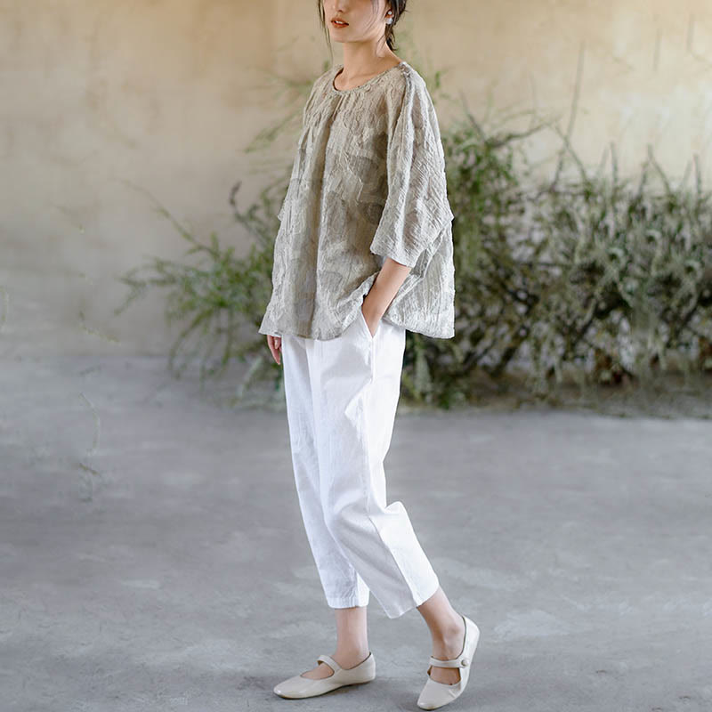 Camiseta informal de manga tres cuartos con estampado de manchas de Buddha Stones