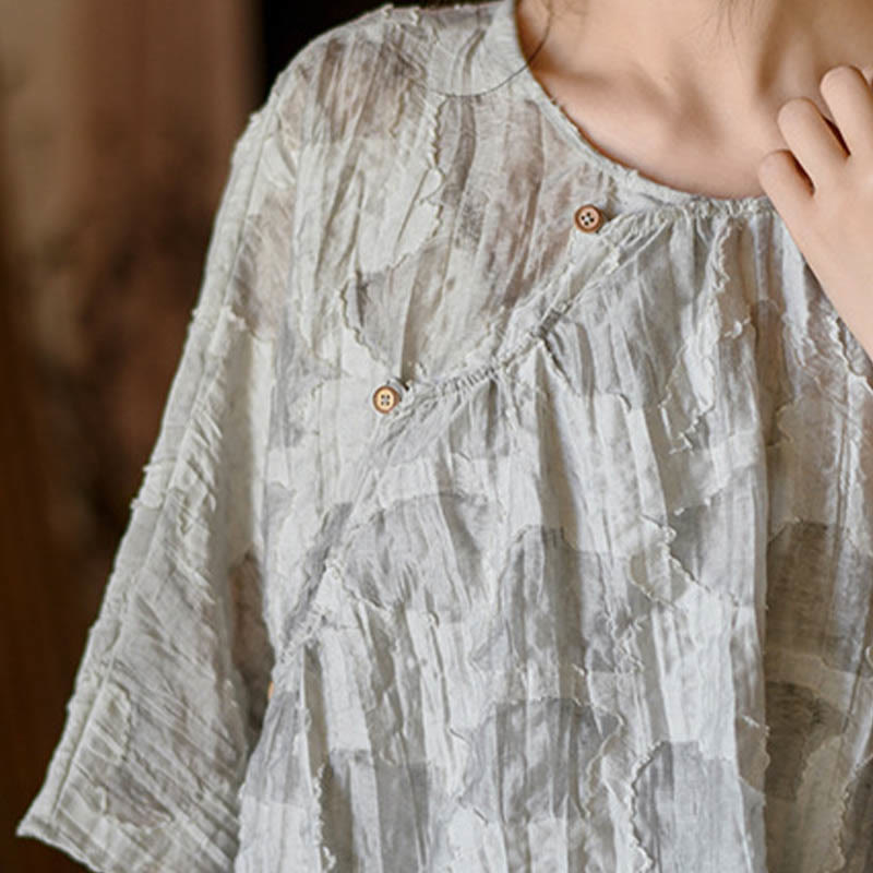 Camiseta informal de manga tres cuartos con estampado de manchas de Buddha Stones