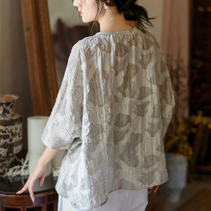 Camiseta informal de manga tres cuartos con estampado de manchas de Buddha Stones