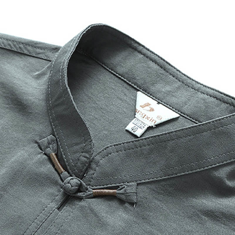 Buddha Stones Dragon Fu personaje Tang traje tradicional camisa de manga corta pantalones de pierna ancha ropa conjunto para hombres - image 3