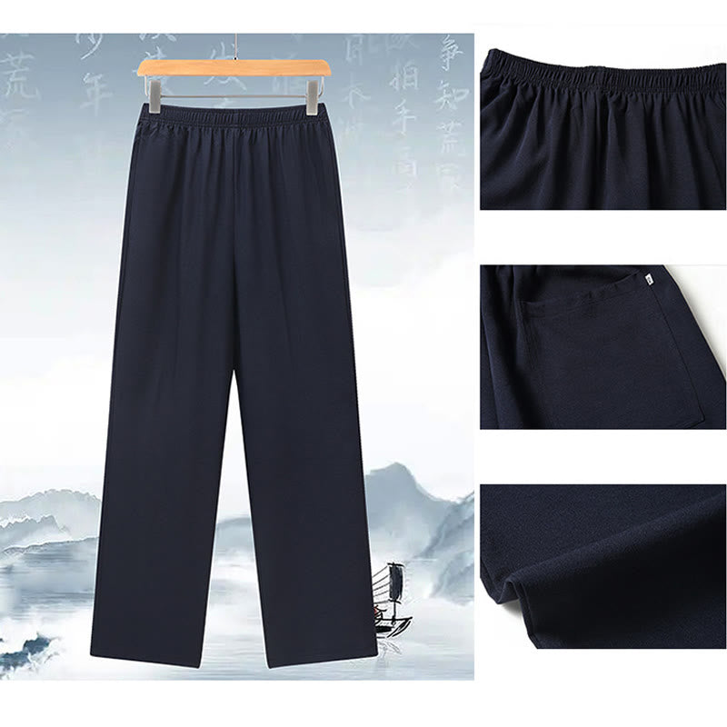 Conjunto de ropa para hombre, traje Tang bordado anudado chino con personaje Fu de Buddha Stones , Top tradicional de manga corta, pantalones, ropa - image 16