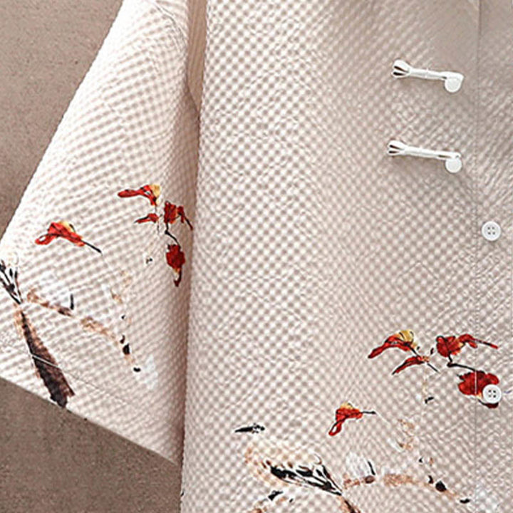 Conjunto de pantalones cortos de manga corta con estampado de urraca y árboles de coco con Buddha Stones, conjunto para hombre - image 18