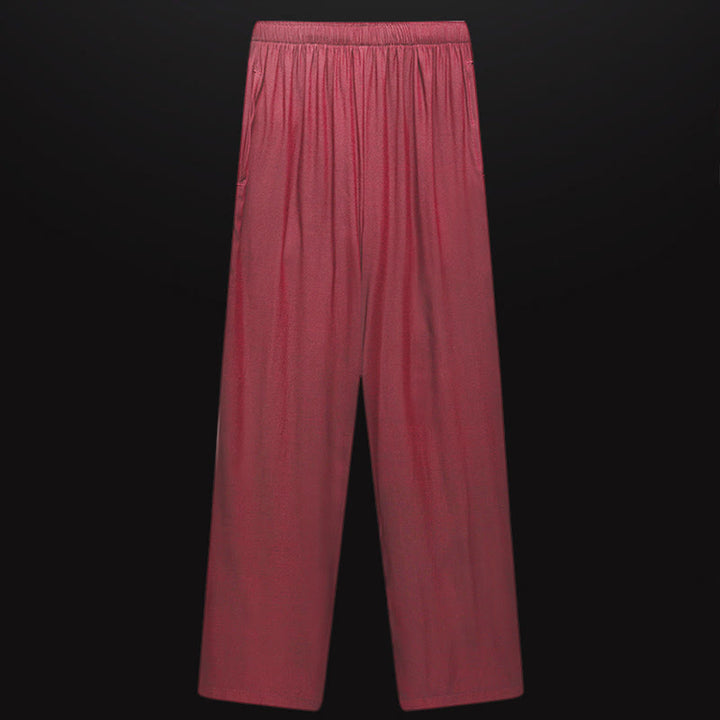 Buddha Stones a lo largo del río durante el patrón del Festival Qingming Traje Tang tradicional Camisa de manga corta Pantalones Ropa Conjunto para hombres