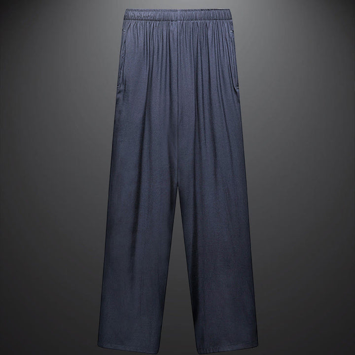 Buddha Stones a lo largo del río durante el patrón del Festival Qingming Traje Tang tradicional Camisa de manga corta Pantalones Ropa Conjunto para hombres