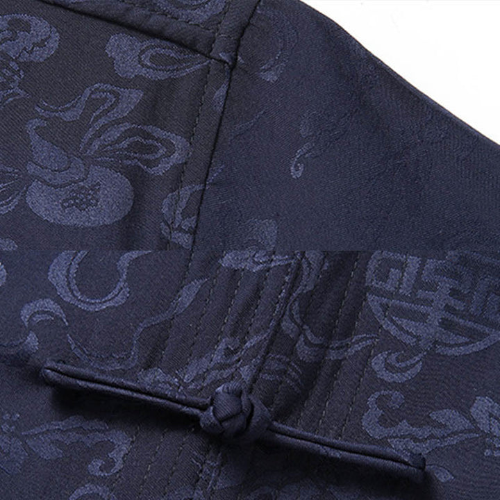 Buddha Stones calabaza flor hojas Tang traje camisa de manga corta pantalones ropa conjunto de hombres