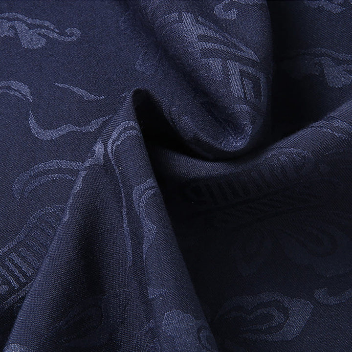 Buddha Stones calabaza flor hojas Tang traje camisa de manga corta pantalones ropa conjunto de hombres