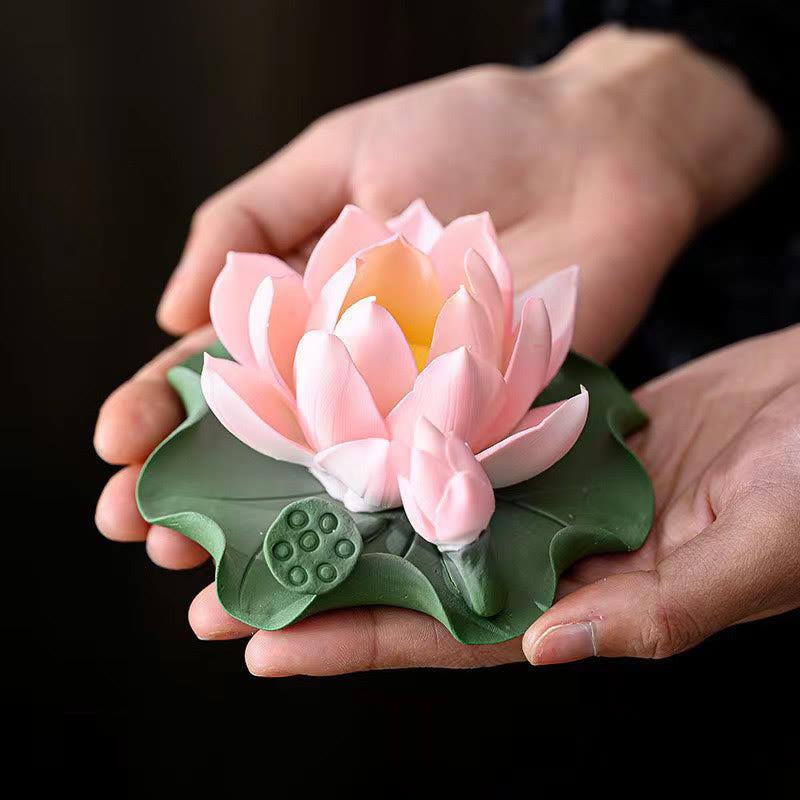 Buddha Stones, flor de loto, vaina de hoja, curación espiritual, palo de cerámica, decoración de quemador de incienso - image 7