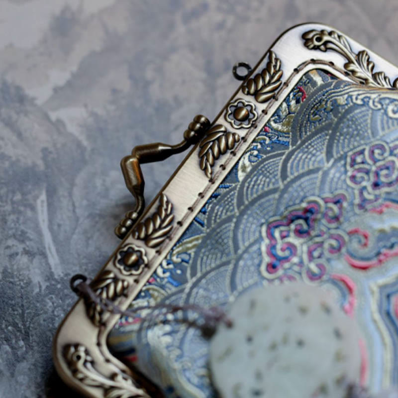 Bolso bandolera con cadena de metal con ondas del océano azul pequeño con Buddha Stones, bolso de hombro, bolso para teléfono móvil