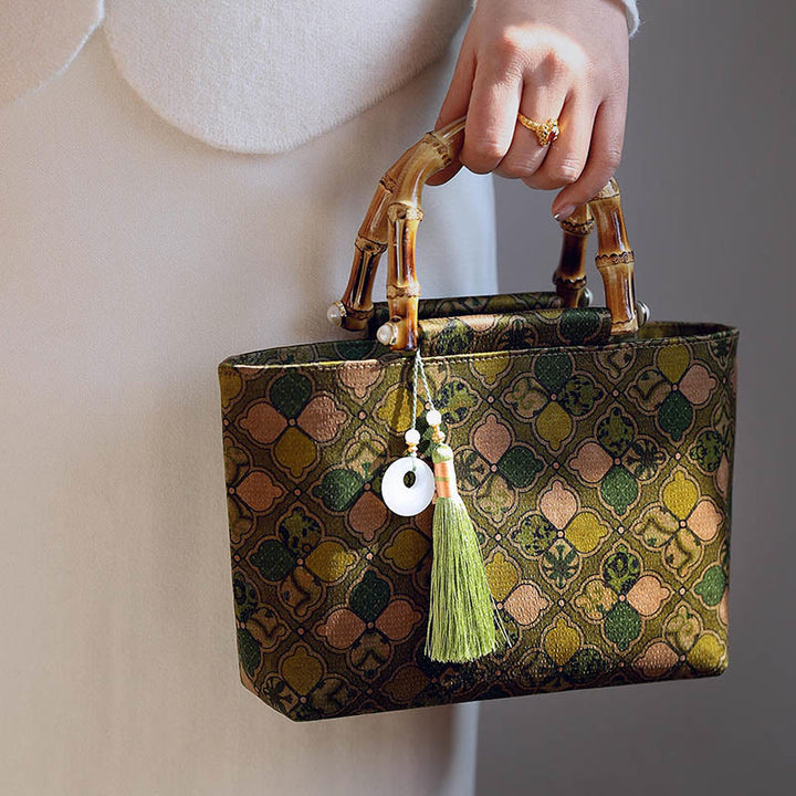 Bolso bandolera con cadena de metal y hojas verdes de Buddha Stones, bolso bandolera, bolso para teléfono móvil