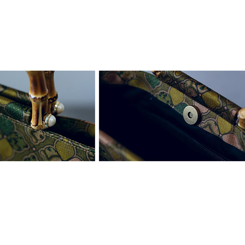 Bolso bandolera con cadena de metal y hojas verdes de Buddha Stones, bolso bandolera, bolso para teléfono móvil