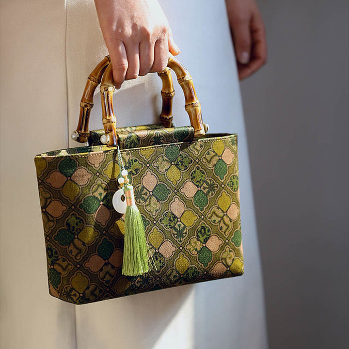 Bolso bandolera con cadena de metal y hojas verdes de Buddha Stones, bolso bandolera, bolso para teléfono móvil