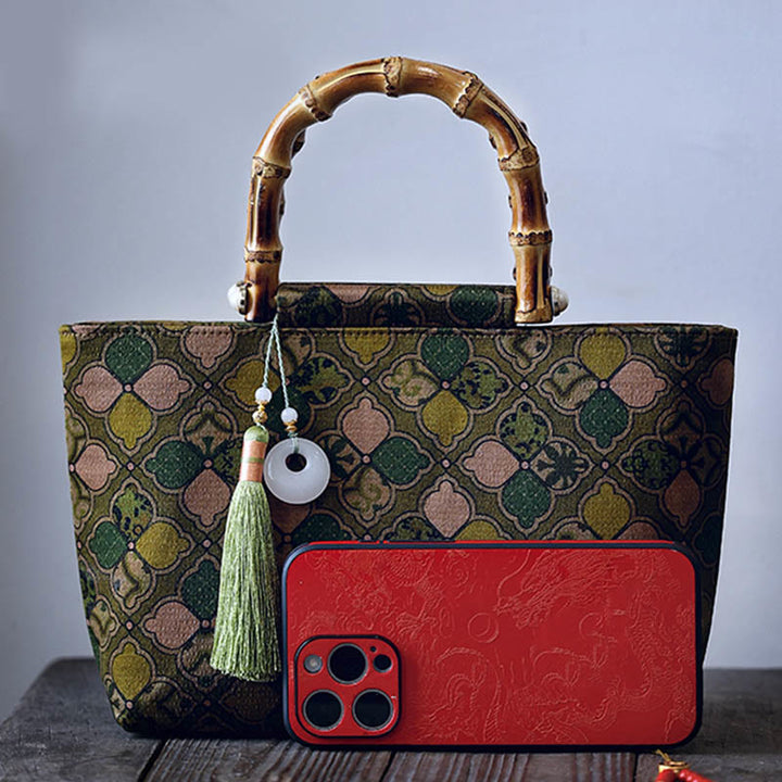 Bolso bandolera con cadena de metal y hojas verdes de Buddha Stones, bolso bandolera, bolso para teléfono móvil