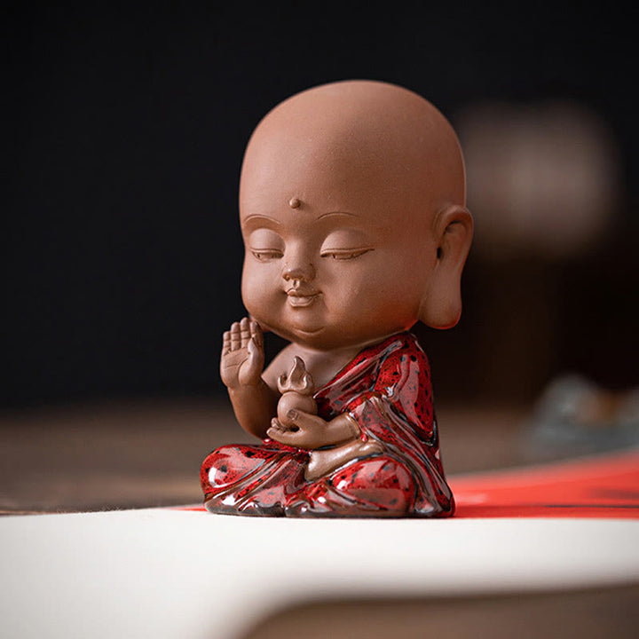 Buddha Stones Mini Gautama Buda Sakyamuni Kwan Yin Avalokitesvara Ksitigarbha Serenity decoración de escritorio de cerámica - image 18