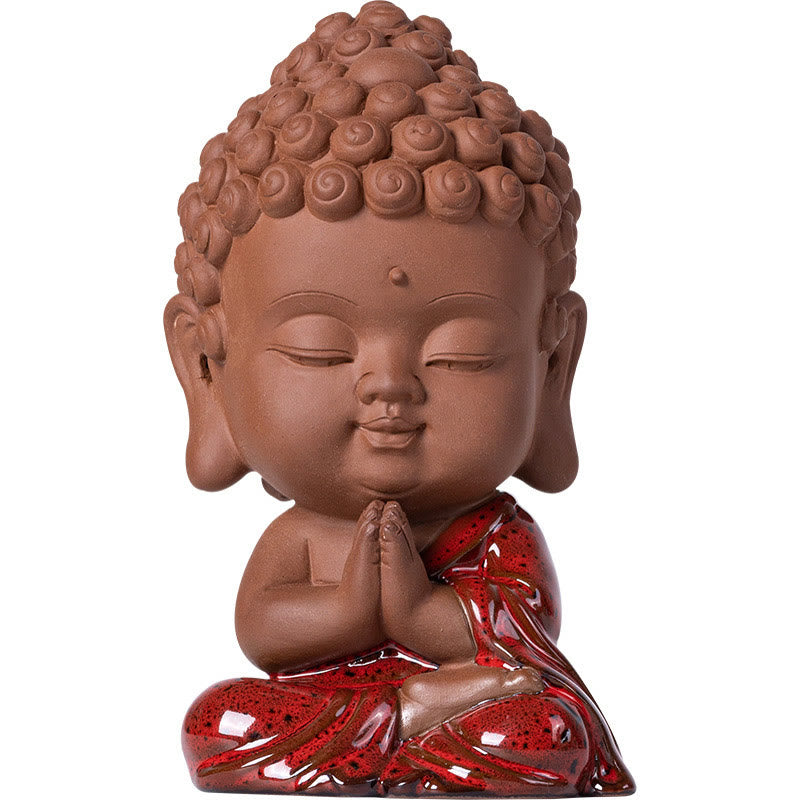 Buddha Stones Mini Gautama Buda Sakyamuni Kwan Yin Avalokitesvara Ksitigarbha Serenity decoración de escritorio de cerámica - image 12