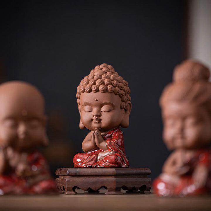 Buddha Stones Mini Gautama Buda Sakyamuni Kwan Yin Avalokitesvara Ksitigarbha Serenity decoración de escritorio de cerámica - image 10