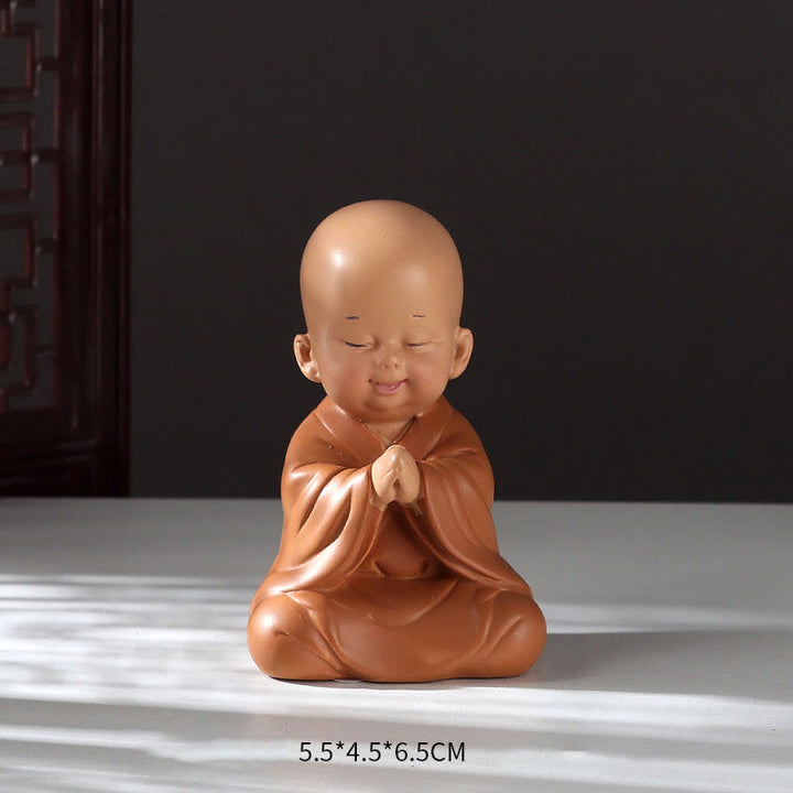Buddha Stones pequeñas, minimeditación, monje rezando, resina de serenidad, decoración del hogar