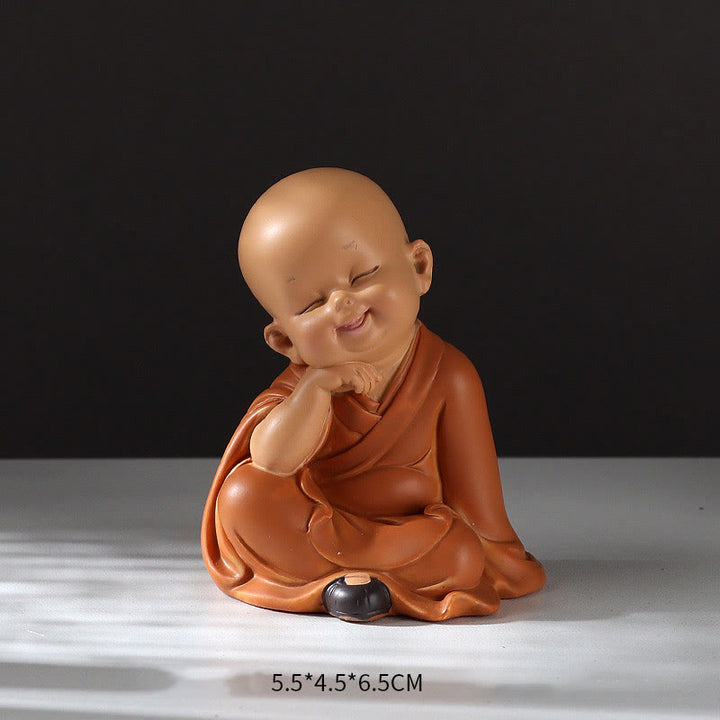 Buddha Stones pequeñas, minimeditación, monje rezando, resina de serenidad, decoración del hogar