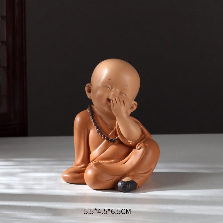 Buddha Stones pequeñas, minimeditación, monje rezando, resina de serenidad, decoración del hogar