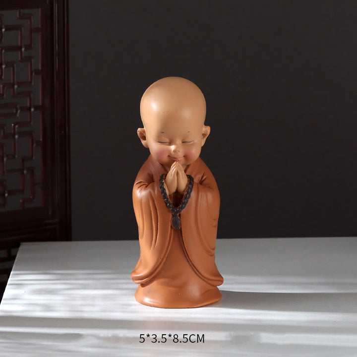 Buddha Stones pequeñas, minimeditación, monje rezando, resina de serenidad, decoración del hogar