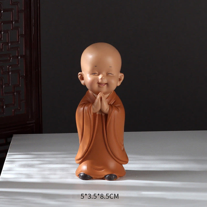 Buddha Stones pequeñas, minimeditación, monje rezando, resina de serenidad, decoración del hogar