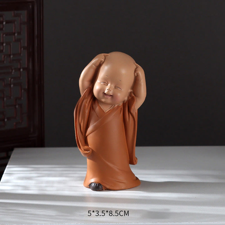 Buddha Stones pequeñas, minimeditación, monje rezando, resina de serenidad, decoración del hogar