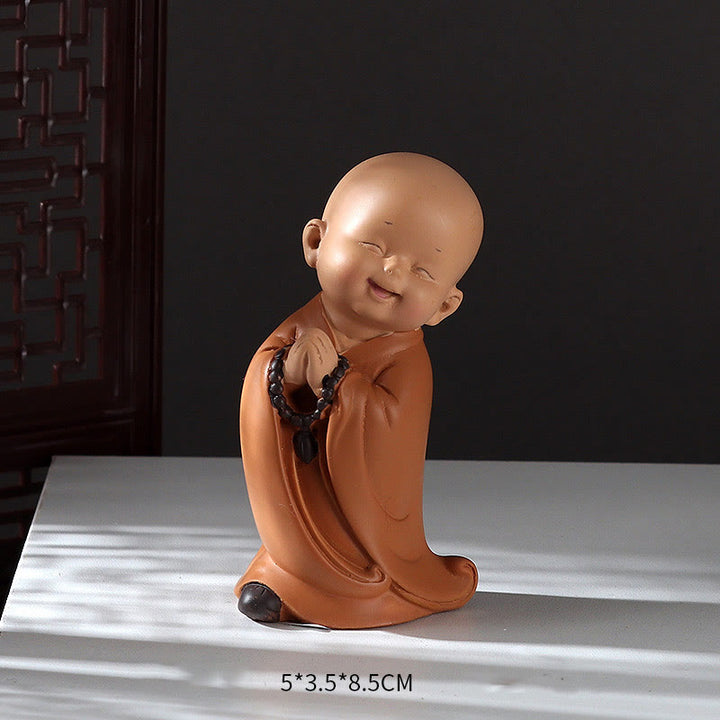 Buddha Stones pequeñas, minimeditación, monje rezando, resina de serenidad, decoración del hogar