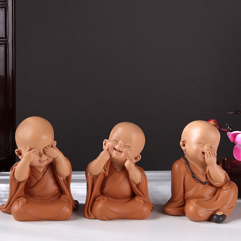 Buddha Stones pequeñas, minimeditación, monje rezando, resina de serenidad, decoración del hogar