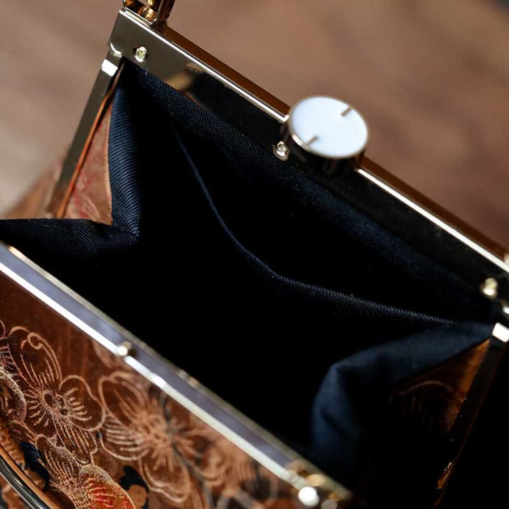 Pintura de Buddha Stones de la dama de Guoguo en una excursión de primavera Bolso con asa de metal