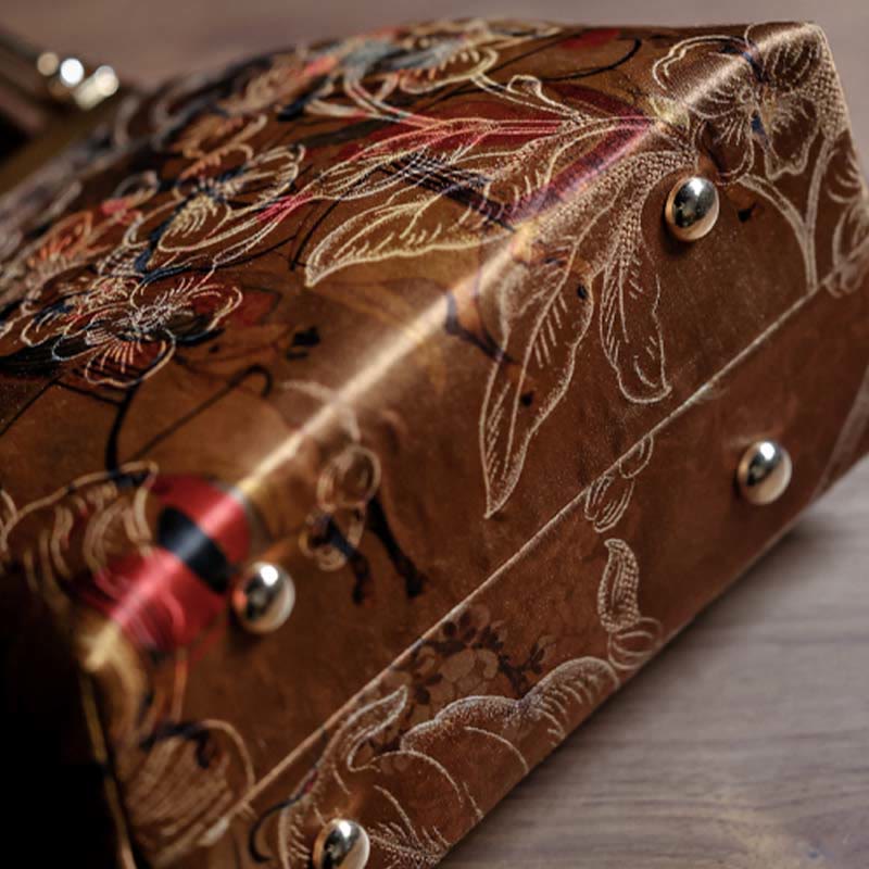 Pintura de Buddha Stones de la dama de Guoguo en una excursión de primavera Bolso con asa de metal