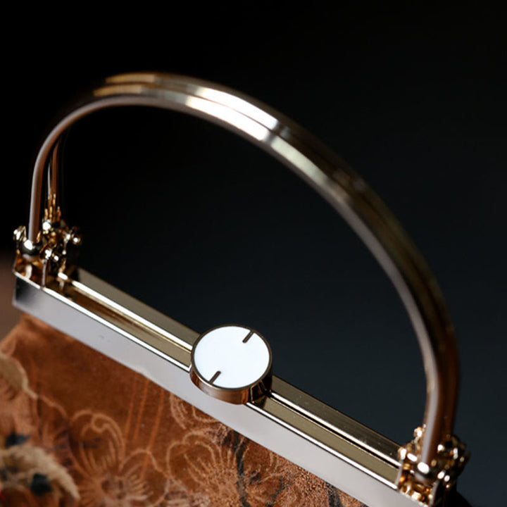 Pintura de Buddha Stones de la dama de Guoguo en una excursión de primavera Bolso con asa de metal