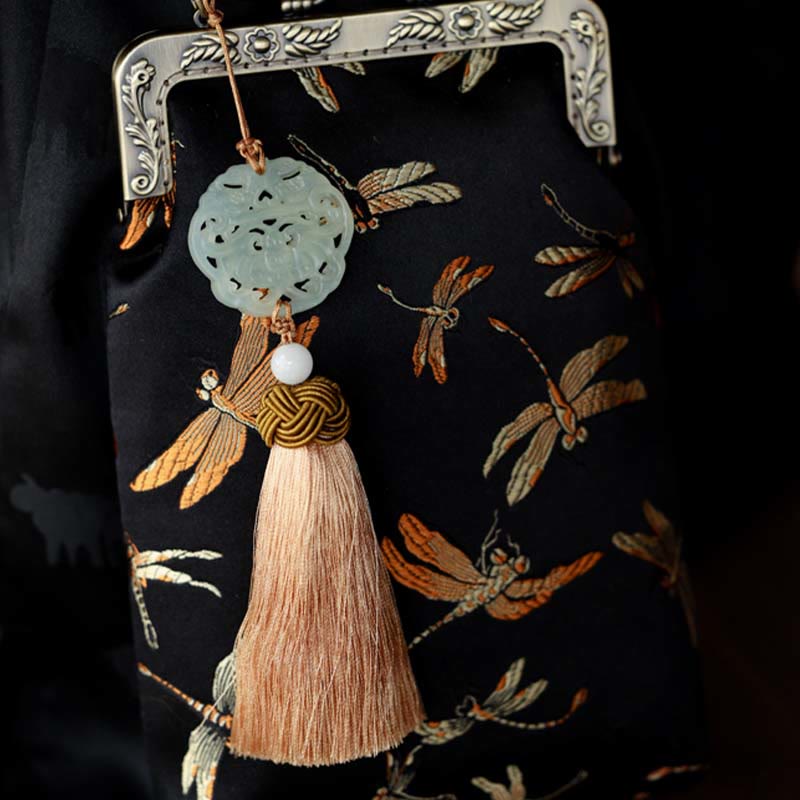 Bolso bandolera con cadena de metal y libélula pequeña con Buddha Stones , bolso de hombro, bolso para teléfono móvil