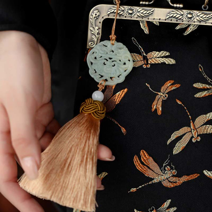 Bolso bandolera con cadena de metal y libélula pequeña con Buddha Stones , bolso de hombro, bolso para teléfono móvil