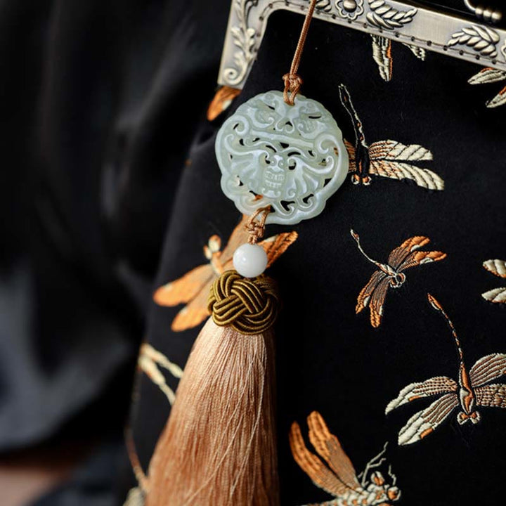 Bolso bandolera con cadena de metal y libélula pequeña con Buddha Stones , bolso de hombro, bolso para teléfono móvil