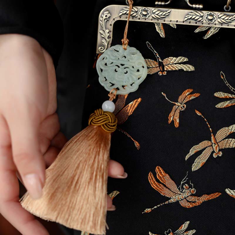 Bolso bandolera con cadena de metal y libélula pequeña con Buddha Stones , bolso de hombro, bolso para teléfono móvil