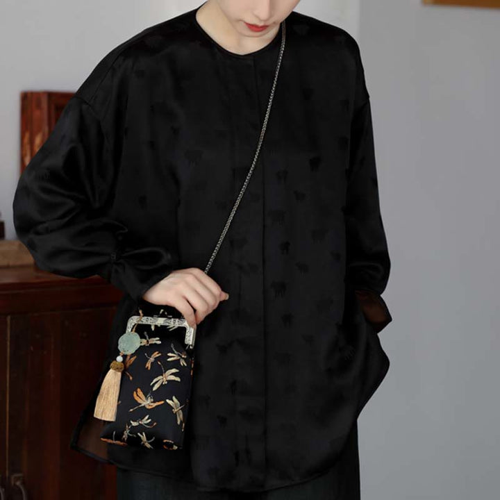 Bolso bandolera con cadena de metal y libélula pequeña con Buddha Stones , bolso de hombro, bolso para teléfono móvil